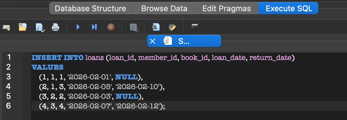 대출 기록 입력