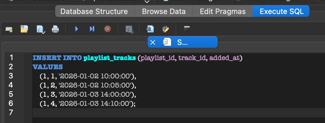 플레이리스트 1에 곡 추가